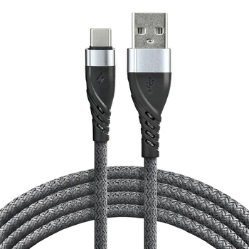 EverActive CBB-1CG braided cable USB - USB-C / Type-C 100cm with support for fast charging up to 3A gray