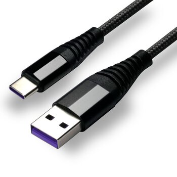 everActive CBB-1CHB braided cable - USB-C / Type-C cable 100cm with support for fast charging up to 5A black