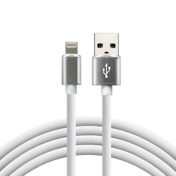 USB silicone cable - Lightning / iPhone everActive CBS-1.5IW 150cm with support for fast charging up to 2.4A white