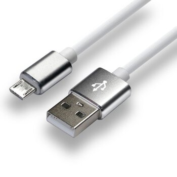 USB Silicone Cable-Micro USB everActive CBS-1MW 100cm with support for fast charging up to 2, 4A White