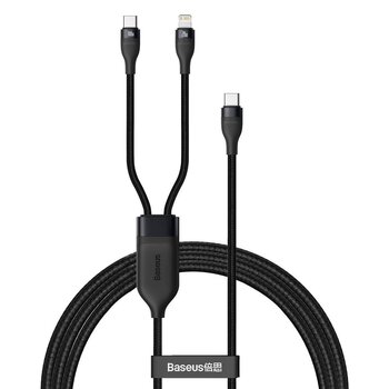 USB-C 2in1 to USB-C to 100W cable, Lightning to 20W 1.2m Baseus CA1T2-F01