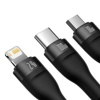 3in1 USB - USB-C, micro USB, Lightning 120cm Baseus CASS030001 cable