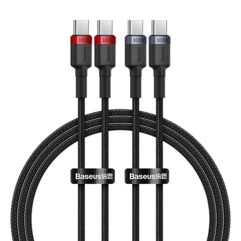 Cable USB-C PD 2.0 100cm Cable Baseus Cafule P10318306003-00 5A with 100W Fast Charging Support - 2 pieces