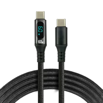 Cable cable USB-C PD LCD cable 100cm everActive CBB-1PDL Power Delivery 2.0 with support for fast charging 3A/20V 60W