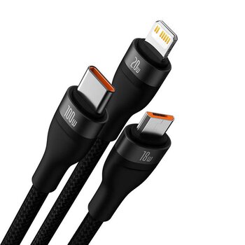 Cable USB cable, USB-C 3in1 - USB-C, micro USB, Lightning 120cm Baseus CASS030101