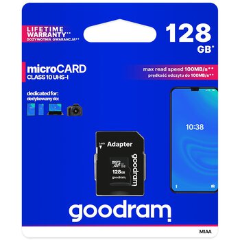 Memory card GOODRAM microSDXC 128GB class 10 UHS-I + SD Adapter