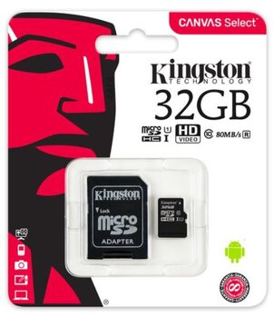 Kingston Canvas Select microSDHC 32GB class 10 UHS-I U1-80MB/s + Adapter
