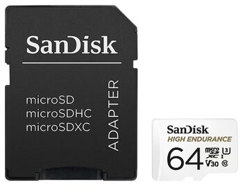Karta pamięci SanDisk microSD / microSDHC ENDURANCE 64GB 100/40 MB/s Karta pamięci SanDisk microSD / microSDHC ENDURANCE 64GB 100/40 MB/s