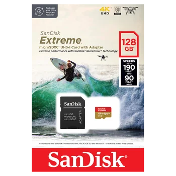 SanDisk microSD (microSDXC) 128GB Extreme 190/90MB/s ActionCam UHS-I U3 V30 A2 Memory Card