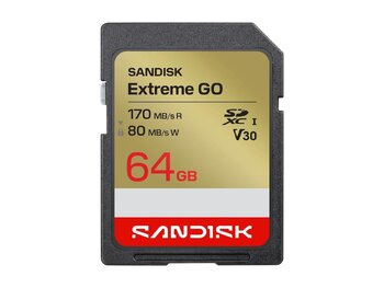 Karta pamięci SD / SDXC SanDisk 64GB Extreme GO 170/80 MB/s UHS-I U3 V30 Karta pamięci SD / SDXC SanDisk 64GB Extreme GO 170/80 MB/s UHS-I U3 V30