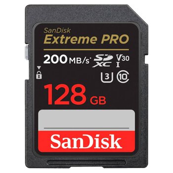 SanDisk 128GB Extreme PRO 200/90MB/s UHS-I U3 V30 SD Memory Card (SDXC)