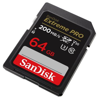 SanDisk 64GB Extreme PRO 200/90MB/s UHS-I U3 V30 SD Memory Card (SDXC)