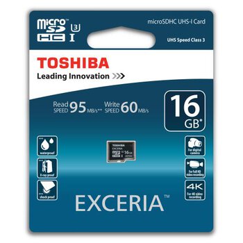 karta pamięci Toshiba microSDHC 16GB Exceria ( 60 / 95 MB/s ) class 10 UHS-I U3