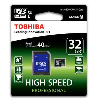 karta pamięci Toshiba microSDHC 32GB Professional 40MB/s class 10 UHS-I - rozpakowana