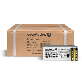 Master carton 800 pcs. (20x 40-packs) everActive Industrial Alkaline AA / LR6 batteries