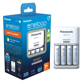 Ładowarka akumulatorków Ni-MH Panasonic Eneloop BQ-CC17 + 4 x R6/AA Eneloop 2000mAh BK-3MCDE