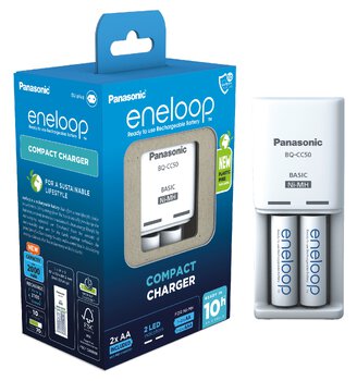 Ładowarka akumulatorków Ni-MH Panasonic Eneloop BQ-CC50 + 2 x R6/AA Eneloop 2000mAh BK-3MCDE