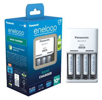 Panasonic Eneloop BQ-CC51 + 4 x R03/AAA Eneloop 800mAh Ni-MH Battery Charger BK-4MCDE