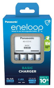 Rechargeable battery charger Ni-MH Panasonic Eneloop BQ-CC51 + 4 x R6/AA Eneloop 2000mAh BK-3MCDE