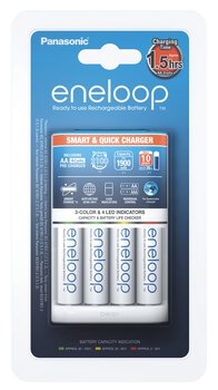 Panasonic Eneloop Charger BQ-CC55 + 4 x R6/AA Eneloop 2000mAh BK-3MCCE