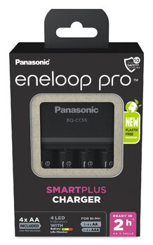 Rechargeable battery charger Panasonic Eneloop BQ-CC55 + 4 x R6/AA Eneloop PRO 2500mAh BK-3HCDE EKO