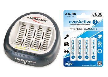 ładowarka Ansmann Energy 4 Speed + 4 x R6/AA everActive 2600