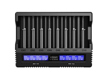 Chargeur pour batteries 3.7V/1.2V XTAR VC8S USB-C SET