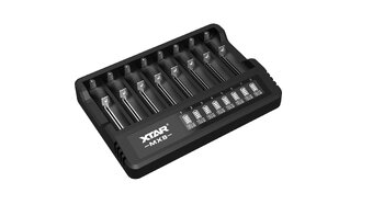 Charger for 3.6V / 3.7V / 1.5V and 1.2V Ni-MH XTAR MX8 Li-ion batteries