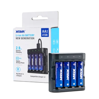 Charger for AA / AAA Li-ion 1.5V / NiMH Xtar L4 + Xtar R6 / AA 1.5V Li-ion 2500mAh battery - 4 pieces