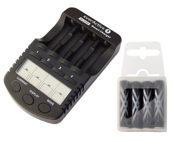 ładowarka everActive NC-1000 + 4 x R03/AAA Eneloop XX UWXB 950 (box)