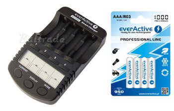 ładowarka everActive NC-1000 + 4 x R03/AAA everActive 1000