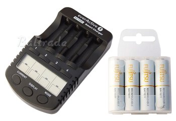 ładowarka everActive NC-1000 + 4 x R6/AA Fujitsu 2000mAh