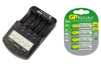 ładowarka everActive NC-1000 + 4 x R6/AA GP Recyko+ 2000mAh