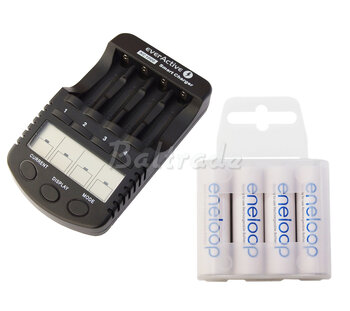ładowarka everActive NC-1000 + 4 x R6/AA Panasonic Eneloop 2000 (box)