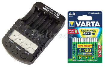 ładowarka everActive NC-1000 + 4 x R6/AA Varta Ready2Use 2100