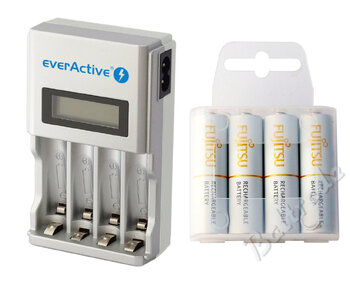 ładowarka everActive NC-450 + 4 x R6/AA Fujitsu 2000mAh (box)