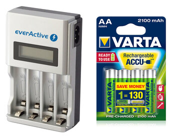 ładowarka everActive NC-450 + 4 x Varta Ready2use R6 AA Ni-MH 2100mAh