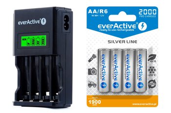 ładowarka everActive NC-450 Black + 4 x R6/AA everActive 2000