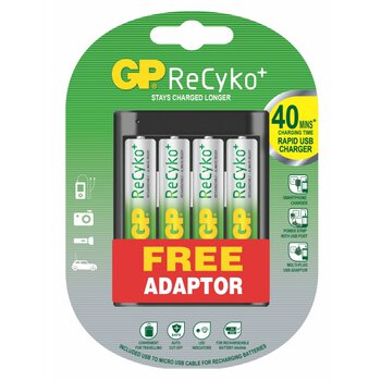 GP Charger U421 + 4 x AA/R6 ReCyko + 2000mAh + WA22
