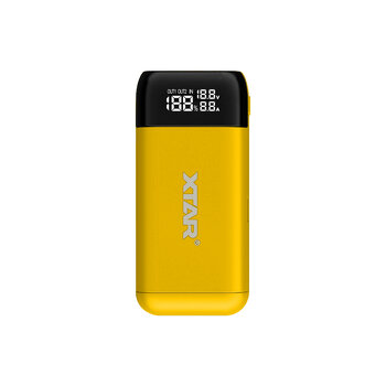 Charger/Power Bank for cylindrical batteries Li-ion 18650/20700/21700/26650 Xtar PB2S Yellow