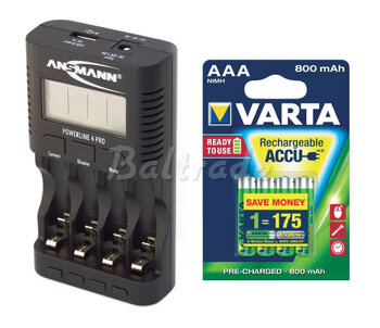 ładowarka Powerline 4 PRO + 4 x R03/AAA Varta Ready2Use 800