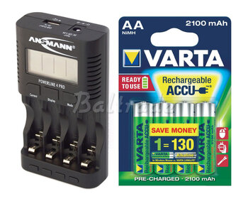 ładowarka Powerline 4 PRO + 4 x R6/AA Varta Ready2Use 2100