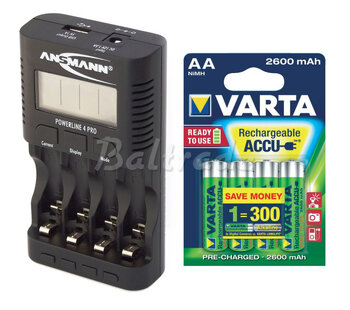 ładowarka Powerline 4 PRO + 4 x R6/AA Varta Ready2Use 2600