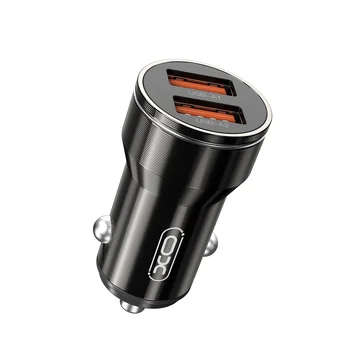 XO CC48 Car Charger with 2 x 12W USB Sockets + USB-C Cable