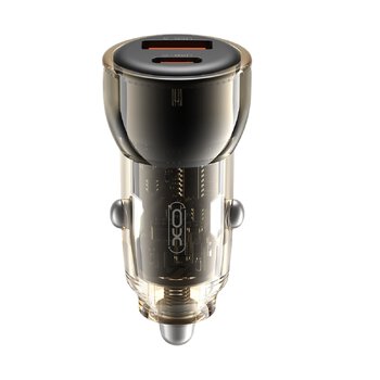 Ładowarka samochodowa XO z gniazdem USB + USB-C PD CC60