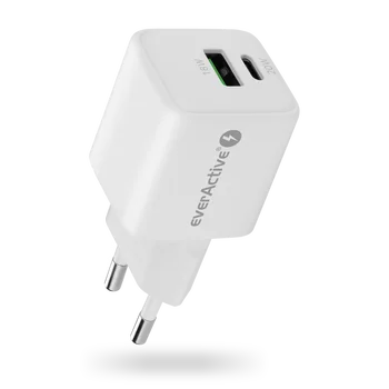 Ładowarka sieciowa everActive GaN SC-330Q z gniazdem USB QC3.0 oraz USB-C PD 20W