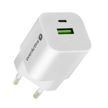 Ładowarka sieciowa everActive GaN SC-390Q z gniazdem USB QC3.0 oraz USB-C PD PPS 30W
