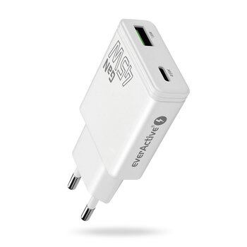 everActive GaN SUPER SLIM SC-460Q wall charger with USB QC3.0 and USB-C PD 45W socket everActive GaN SUPER SLIM SC-460Q wall charger with USB QC3.0 and USB-C PD 45W socket