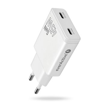 everActive GaN SUPER SLIM SC-465Q wall charger with two USB-C PD 45W ports everActive GaN SUPER SLIM SC-465Q wall charger with two USB-C PD 45W ports