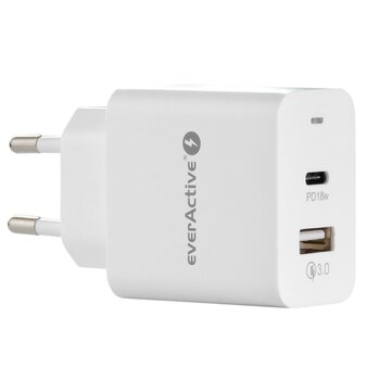 everActive SC-350Q network charger with USB QC3.0 and USB-C PD 18W port